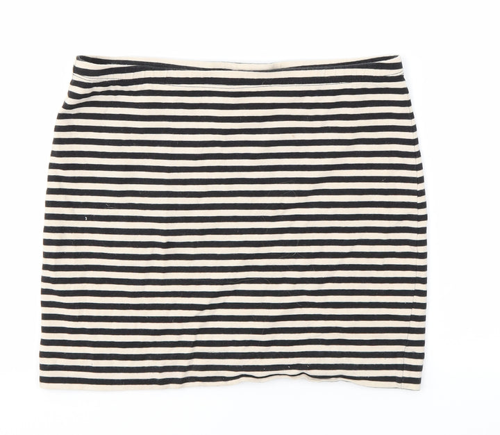 H&M Womens Multicoloured Striped  Cropped Blouse Size S