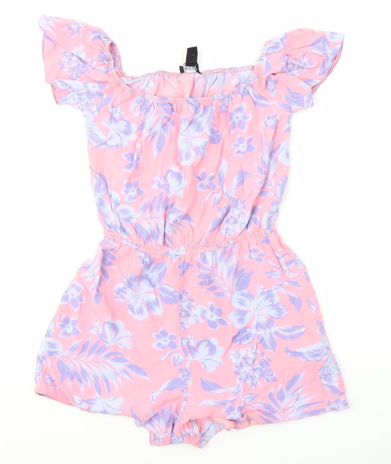 New Look Girls Pink Floral  Playsuit One-Piece Size 13 Years