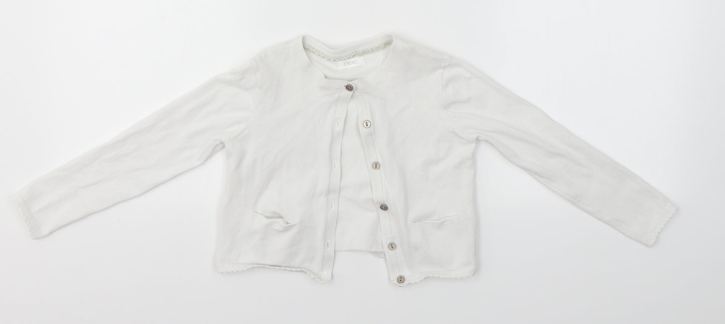NEXT Girls White   Cardigan Jumper Size 3-4 Years