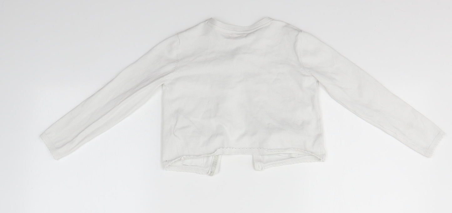 NEXT Girls White   Cardigan Jumper Size 3-4 Years