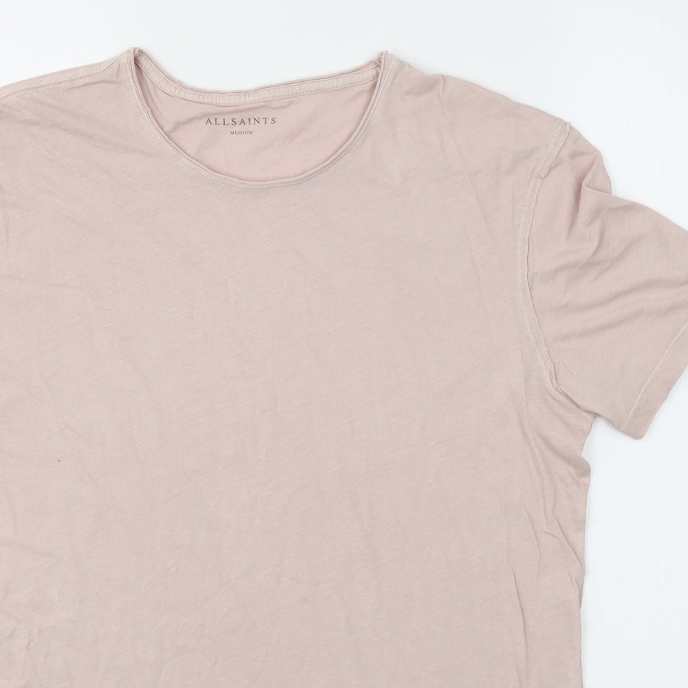 AllSaints Mens Pink    T-Shirt Size M