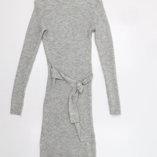 PRETTYLITTLETHING Womens Grey   Jumper Dress  Size M