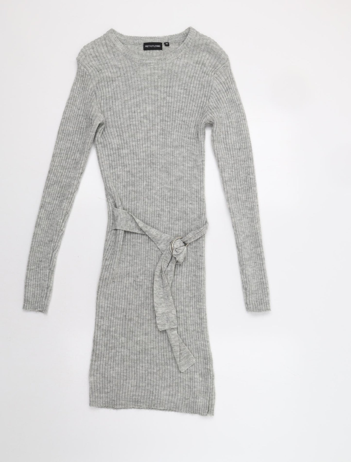PRETTYLITTLETHING Womens Grey   Jumper Dress  Size M