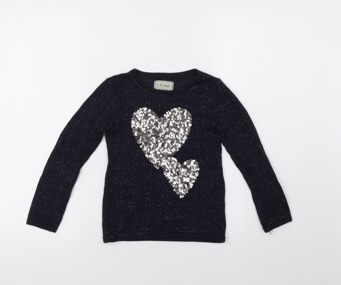 NEXT Girls Blue   Pullover Jumper Size 6 Years  - Heart