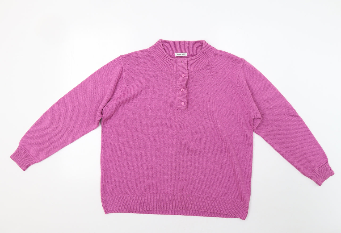 Damart Womens Pink   Henley Jumper Size L