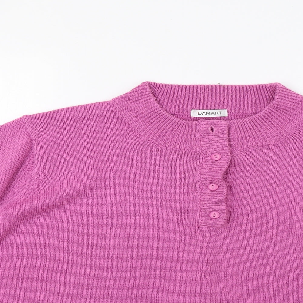 Damart Womens Pink   Henley Jumper Size L