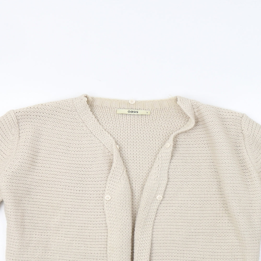 Oasis Womens Beige   Cardigan Jumper Size S