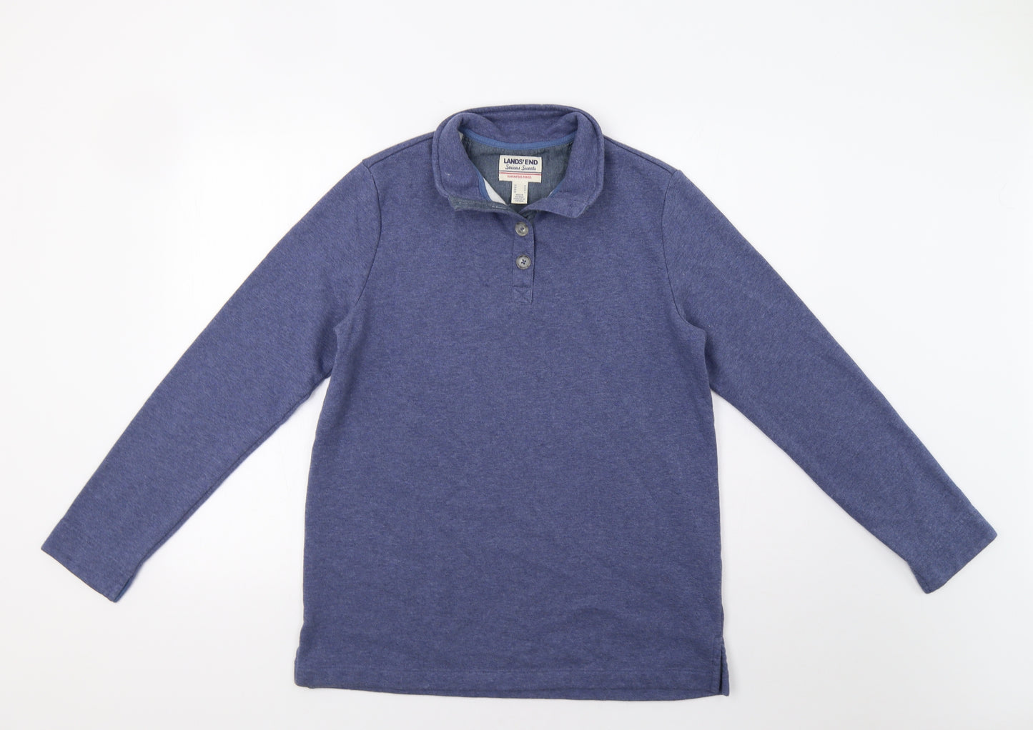 Lands' End Mens Blue   Henley Hoodie Size M