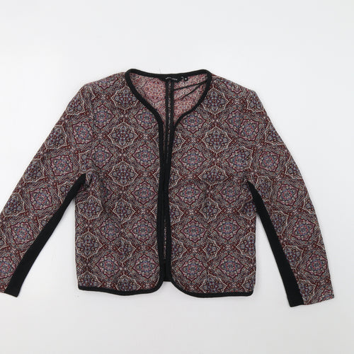 New Look Womens Red Paisley  Jacket Blazer Size 12