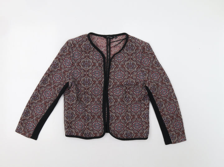 New Look Womens Red Paisley  Jacket Blazer Size 12