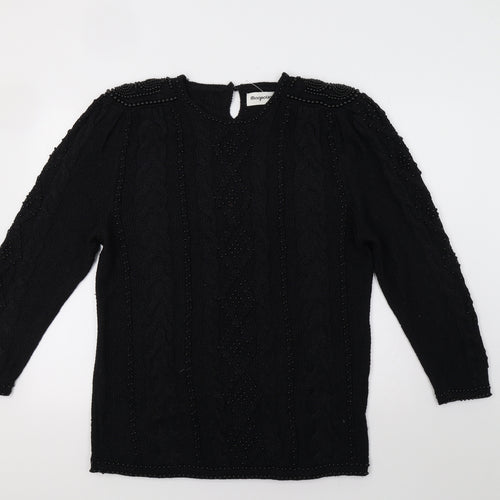 Magnolia Womens Black   Pullover Jumper Size L