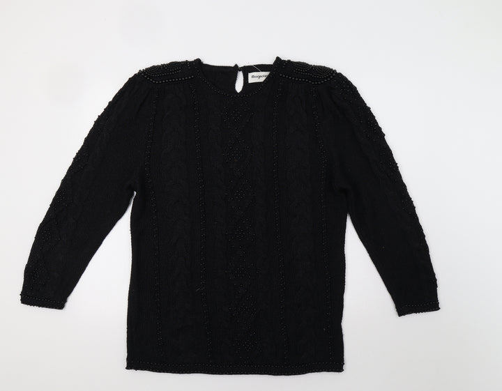 Magnolia Womens Black   Pullover Jumper Size L