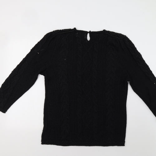 Magnolia Womens Black   Pullover Jumper Size L