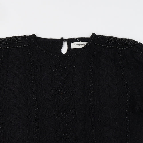 Magnolia Womens Black   Pullover Jumper Size L