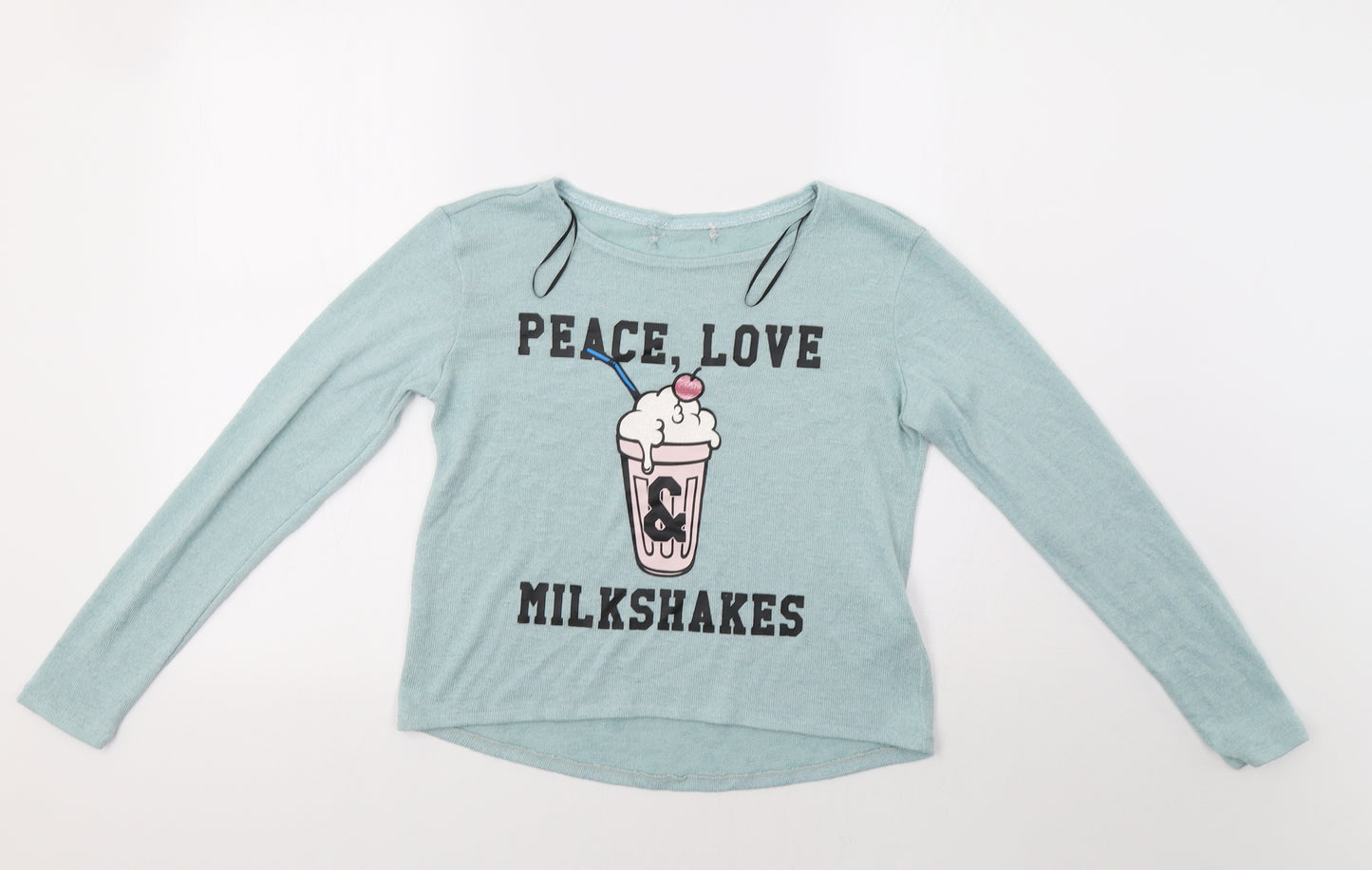 Preworn Womens Green   Pullover Jumper Size S  - Peace, Love