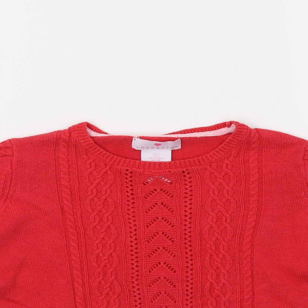 Lulurain Girls Red Floral  Pullover Jumper Size 4-5 Years