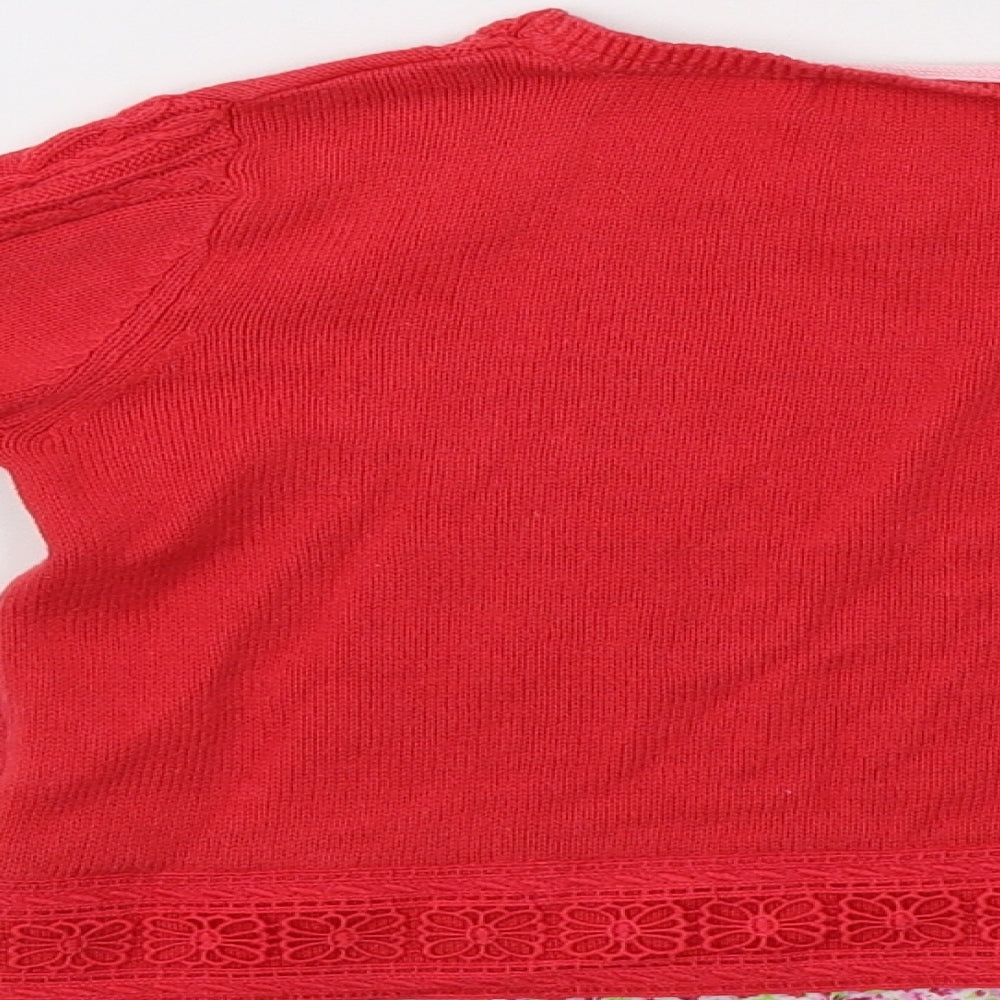 Lulurain Girls Red Floral  Pullover Jumper Size 4-5 Years