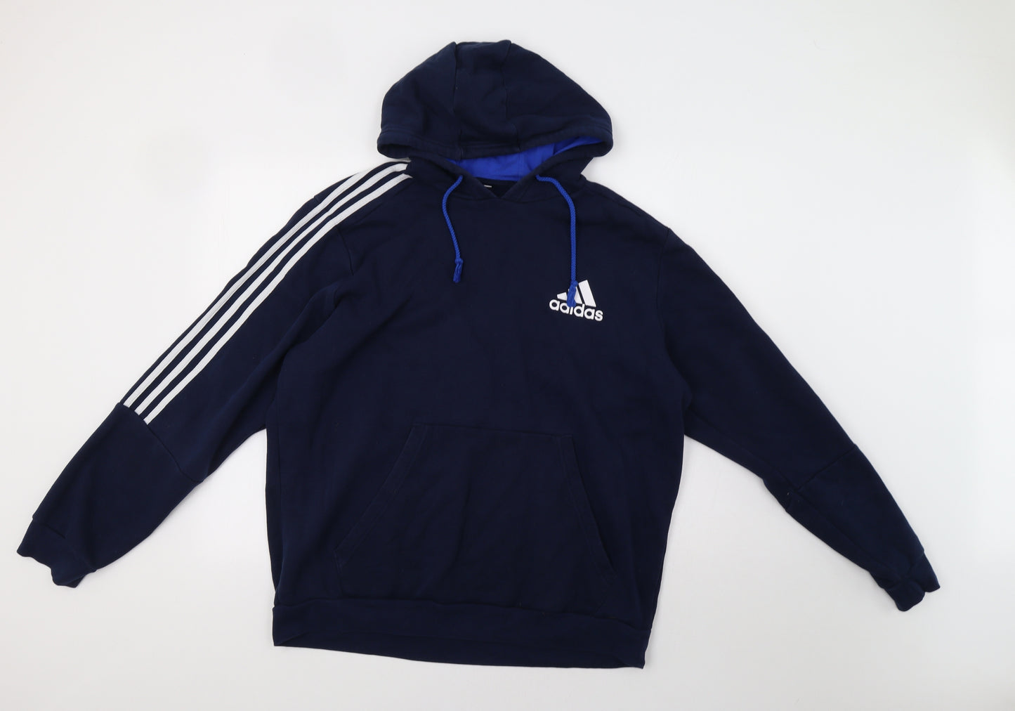 adidas Mens Blue   Pullover Hoodie Size XL