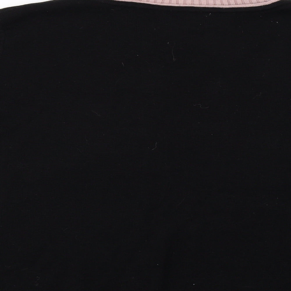 Afibel Womens Black Floral  Pullover Jumper Size 16