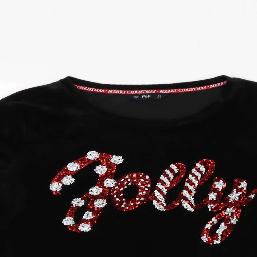 F&F Womens Black   Pullover Sweatshirt Size 20  - Jolly Christmas