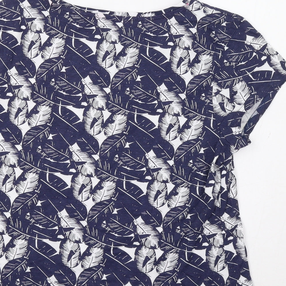 Pep&Co Womens Blue Floral  Basic T-Shirt Size 16