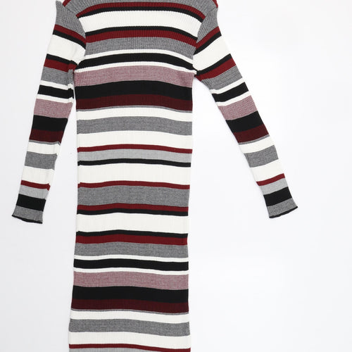 Primark Womens Red Striped  Jumper Dress  Size 18