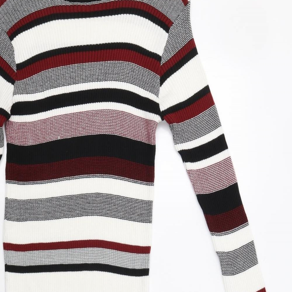 Primark Womens Red Striped  Jumper Dress  Size 18