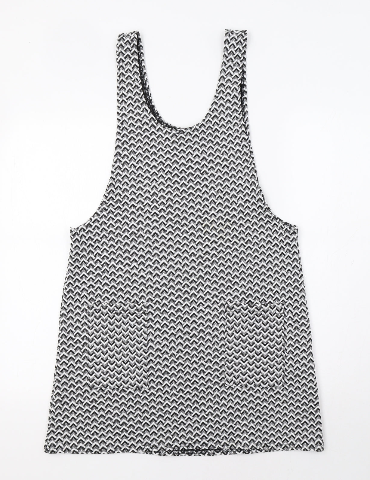 Primark Womens Grey Geometric  Pinafore/Dungaree Dress  Size 12