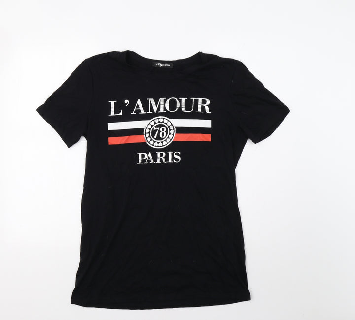 Stylewise Womens Black Basic Polo Size M - Paris