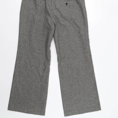 M&S Womens Grey Houndstooth  Trousers  Size 14 L27 in