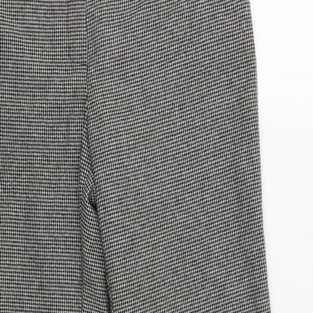 M&S Womens Grey Houndstooth  Trousers  Size 14 L27 in