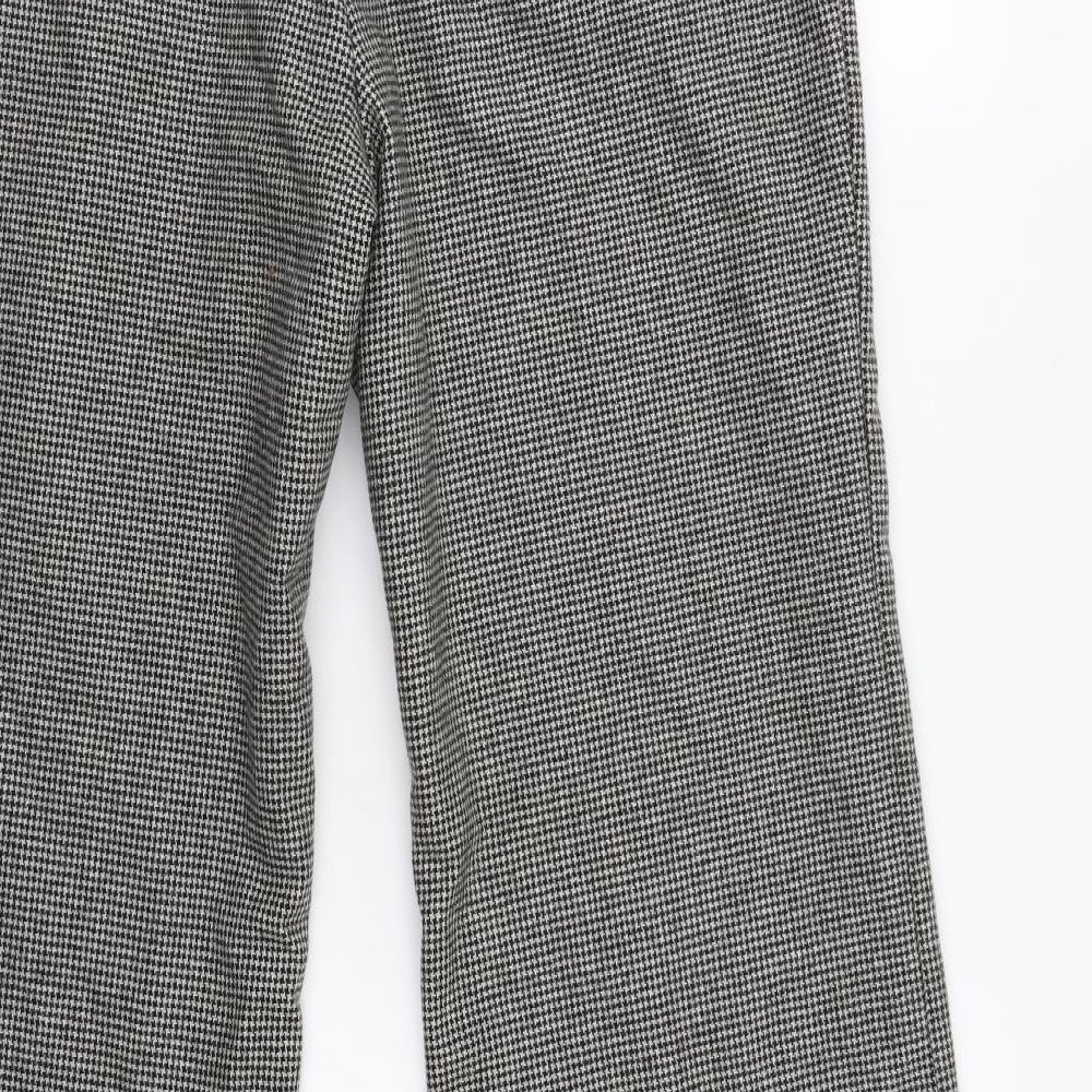 M&S Womens Grey Houndstooth  Trousers  Size 14 L27 in