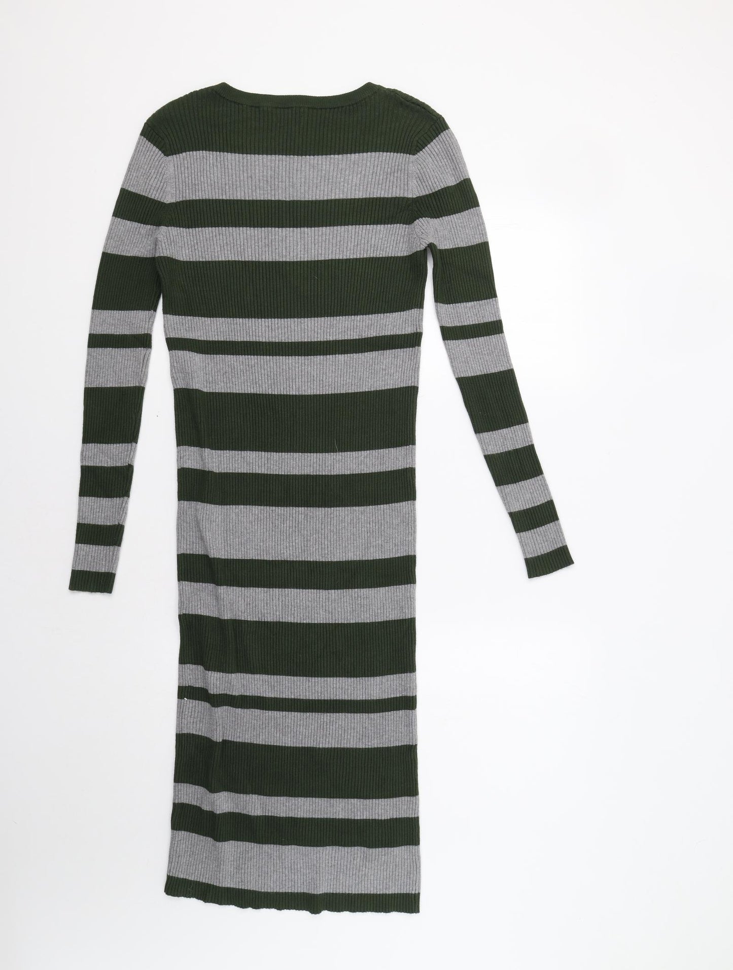 Blue Va Womens Green Striped  Jumper Dress  Size L