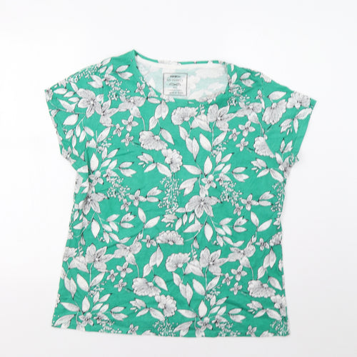 Pep&Co Womens Green Floral  Basic Polo Size 16
