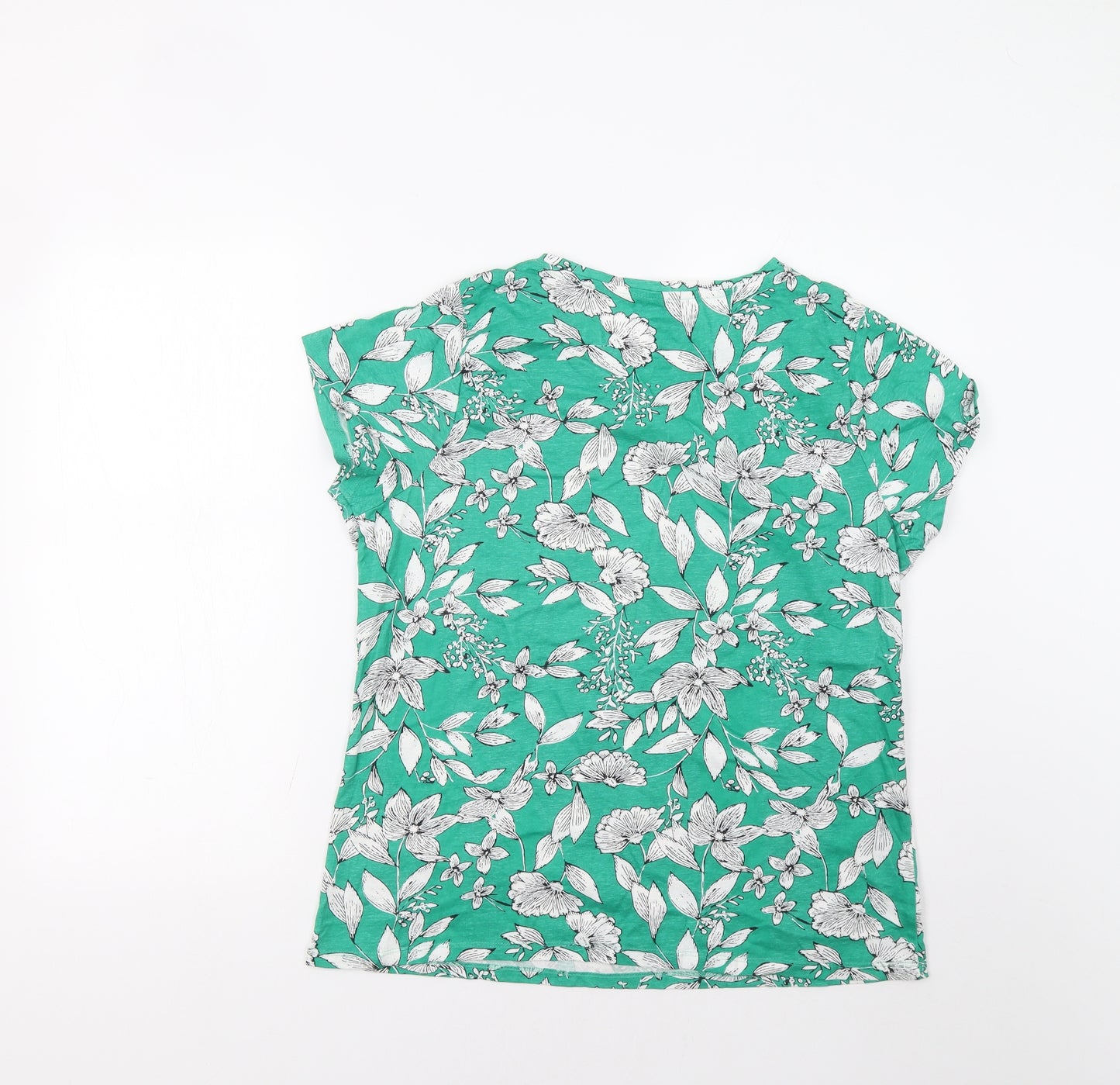 Pep&Co Womens Green Floral  Basic Polo Size 16