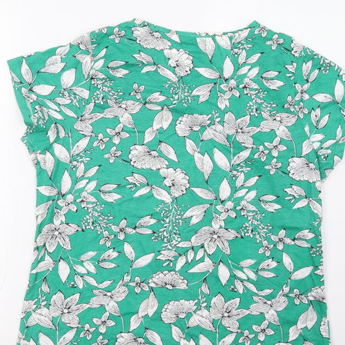 Pep&Co Womens Green Floral  Basic Polo Size 16
