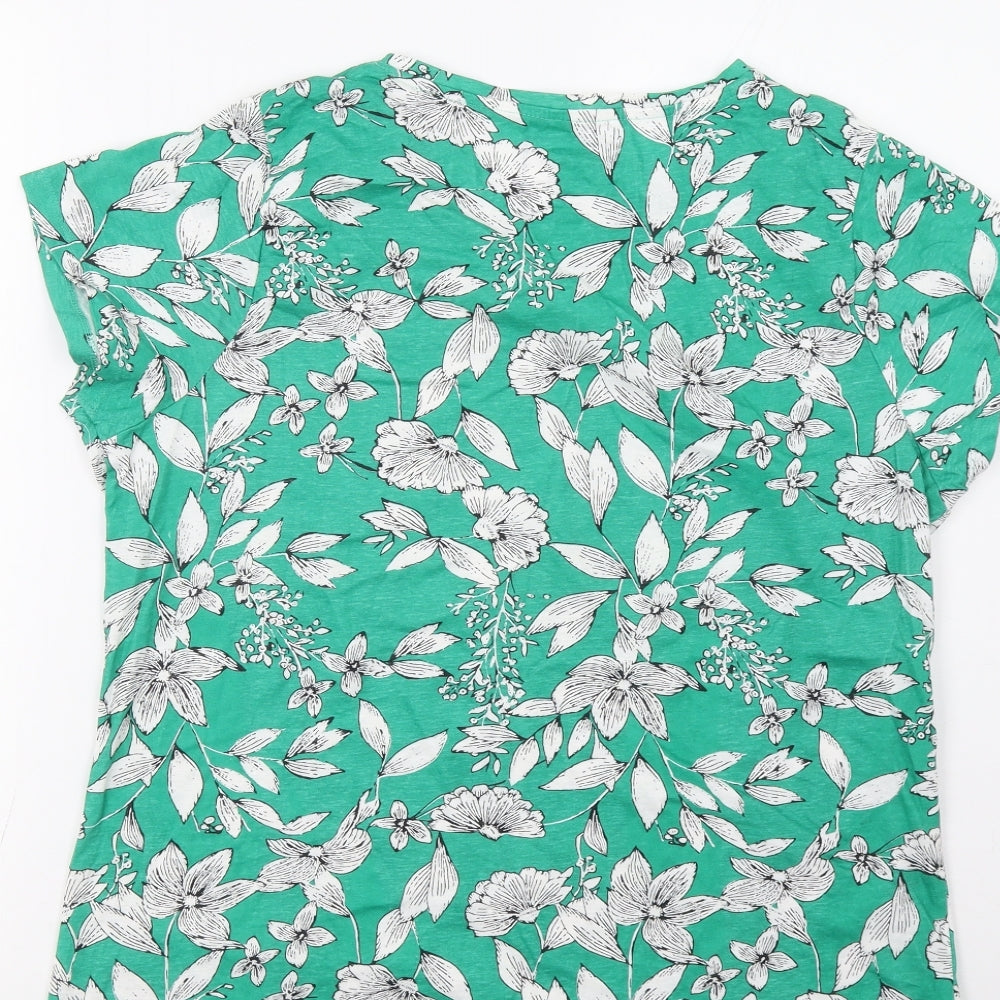 Pep&Co Womens Green Floral  Basic Polo Size 16