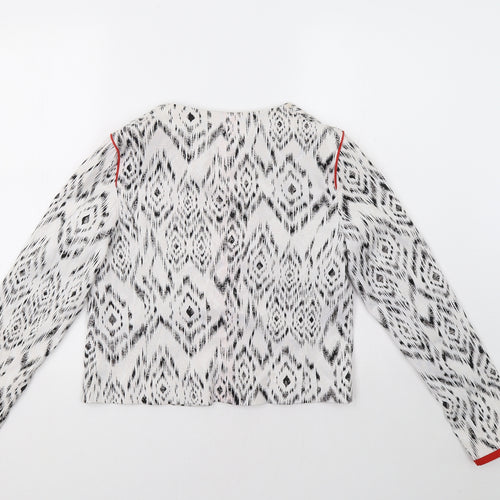 Primark Womens White Geometric  Jacket Blazer Size 8
