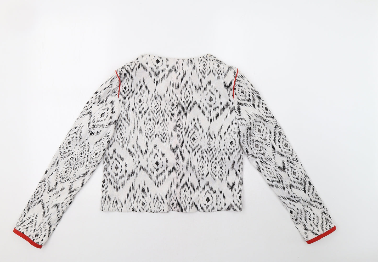 Primark Womens White Geometric  Jacket Blazer Size 8