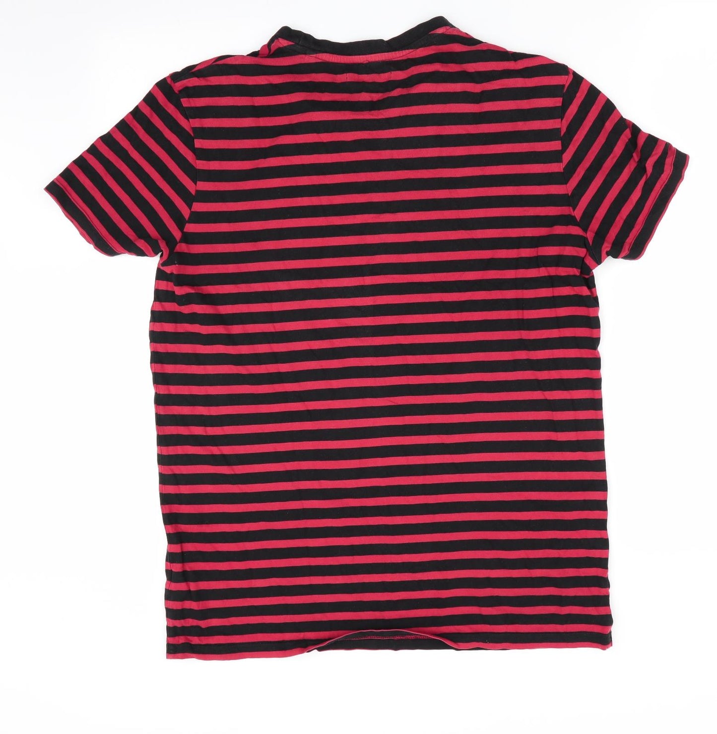 TU Mens Black Striped   T-Shirt Size M