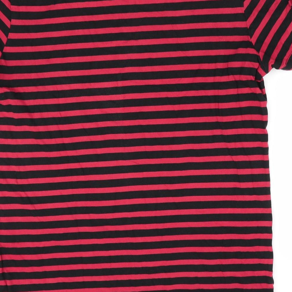 TU Mens Black Striped   T-Shirt Size M