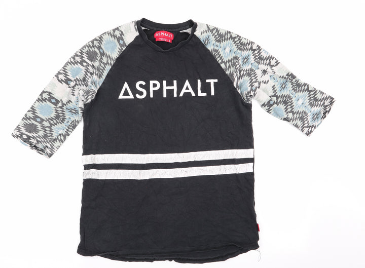 Asphalt Mens Black Button-Up Size S