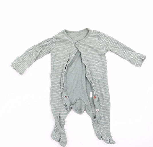 Front view of George boys’ green babygrow one-piece, size 0-3, months