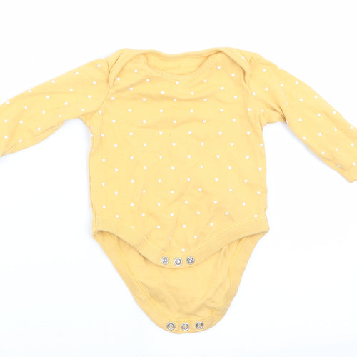Florence and Fred Girls Yellow   Romper One-Piece Size 0-3 Months  - Heart Print