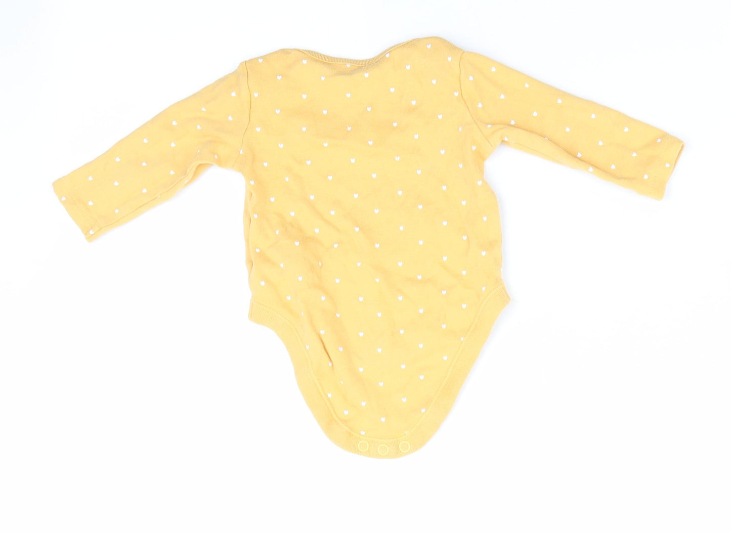 Florence and Fred Girls Yellow   Romper One-Piece Size 0-3 Months  - Heart Print
