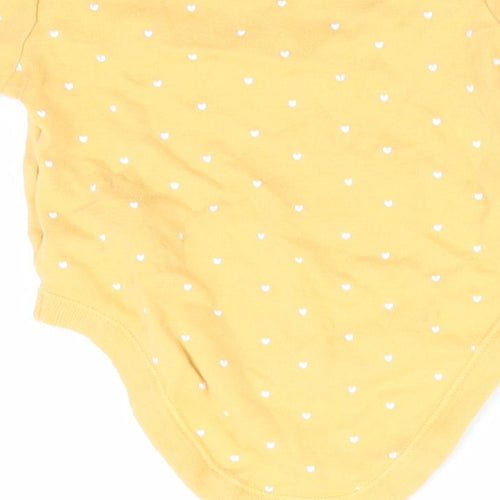 Florence and Fred Girls Yellow   Romper One-Piece Size 0-3 Months  - Heart Print