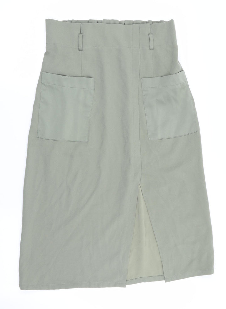 New Look Womens Green A-Line Skirt Size 12 - Back Elastication