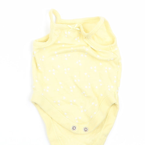 George Girls Yellow   Romper One-Piece Size Newborn  - Heart Print