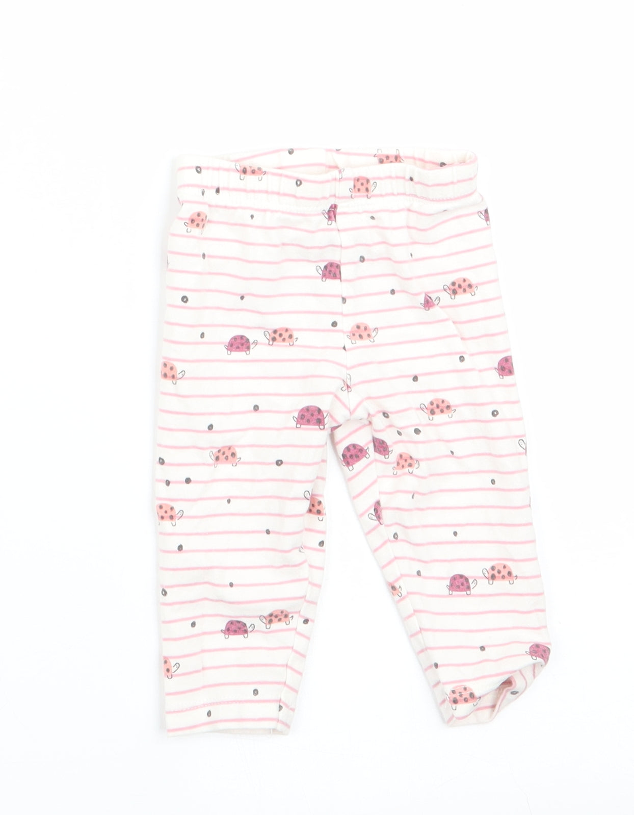 Fred & Flo Girls Pink Animal Print  Jogger Leggings Size 0-3 Months  - lady bird print