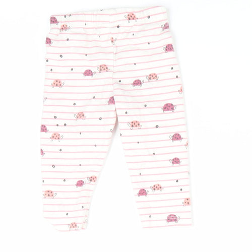 Fred & Flo Girls Pink Animal Print  Jogger Leggings Size 0-3 Months  - lady bird print